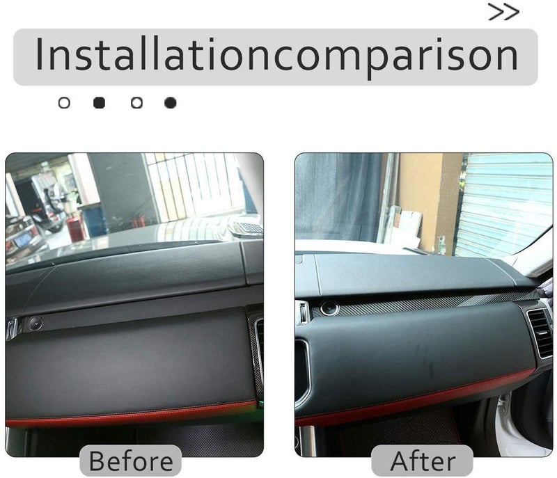 YIWANG 100% Real Carbon Fiber Center Console Passenger Decoration Panel Cover Trim 3Pcs for Land Rover Range Rover Sport 2014-2020 Left Hand Drive Car Accessories (Real Carbon Fiber) - Image 2